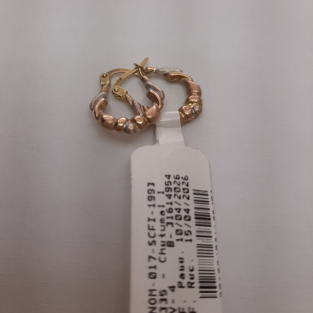ARRACADAS PAR ORO 14 K 1 GRMS (SEMINUEVO)