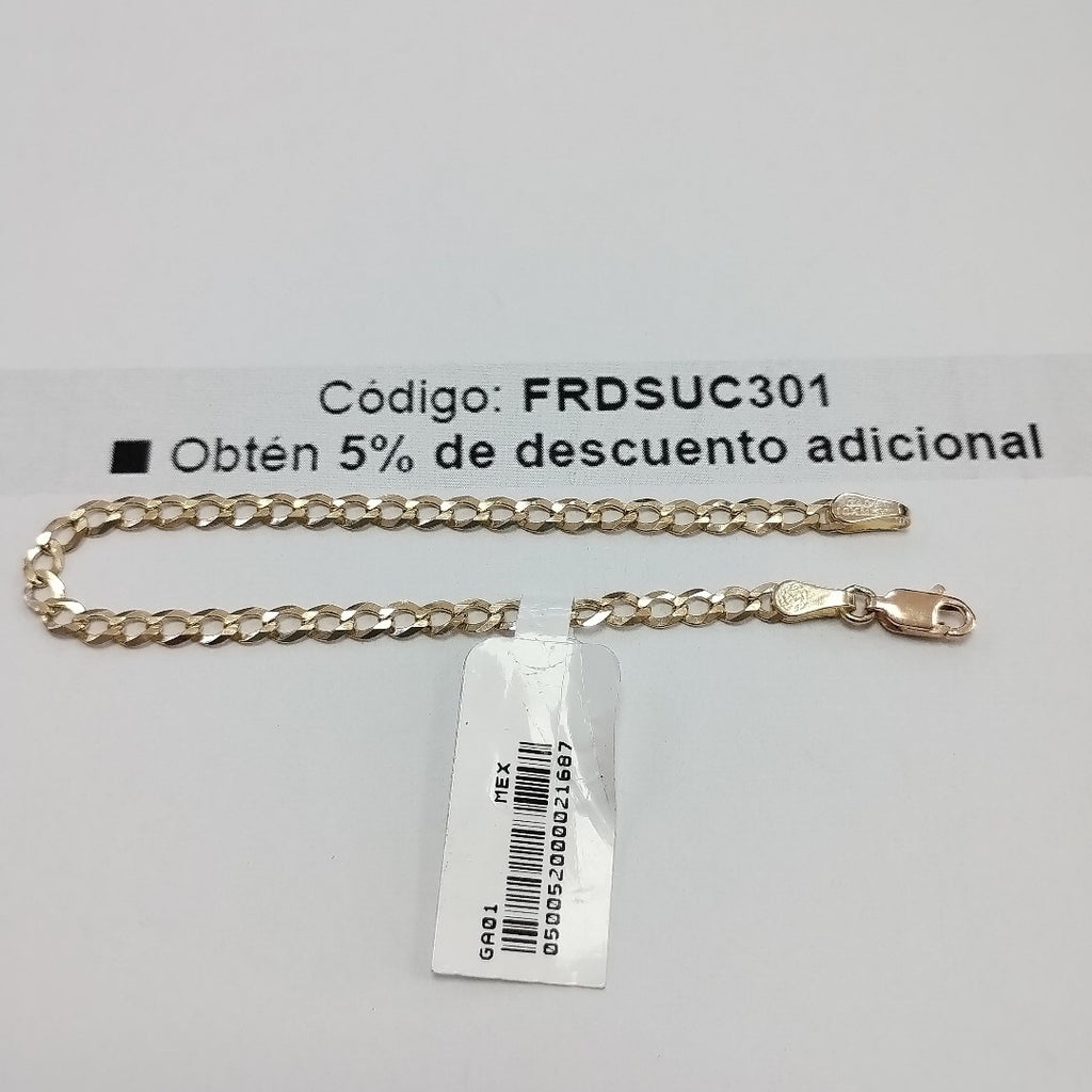 PULSERAS TEJIDO BARBADA ORO 10K 18 CM 3.1 GR (NUEVO)
