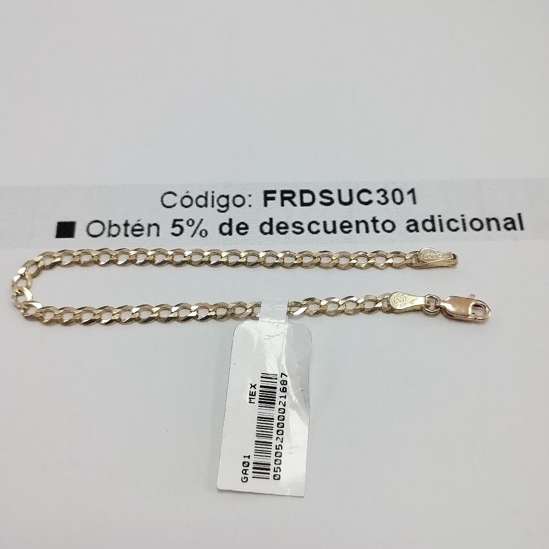 PULSERAS TEJIDO BARBADA ORO 10K 18 CM 3.1 GR (NUEVO)