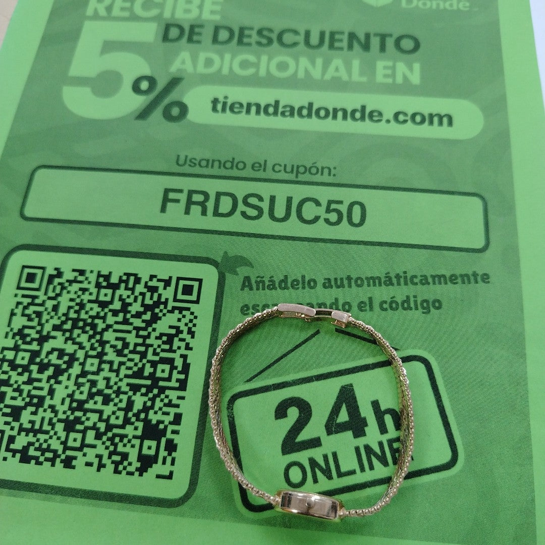 RELOJ CAJA Y PULSO ORO ORO, ORO COMBINADO 14 K 22.4 GRMS (SEMINUEVO)