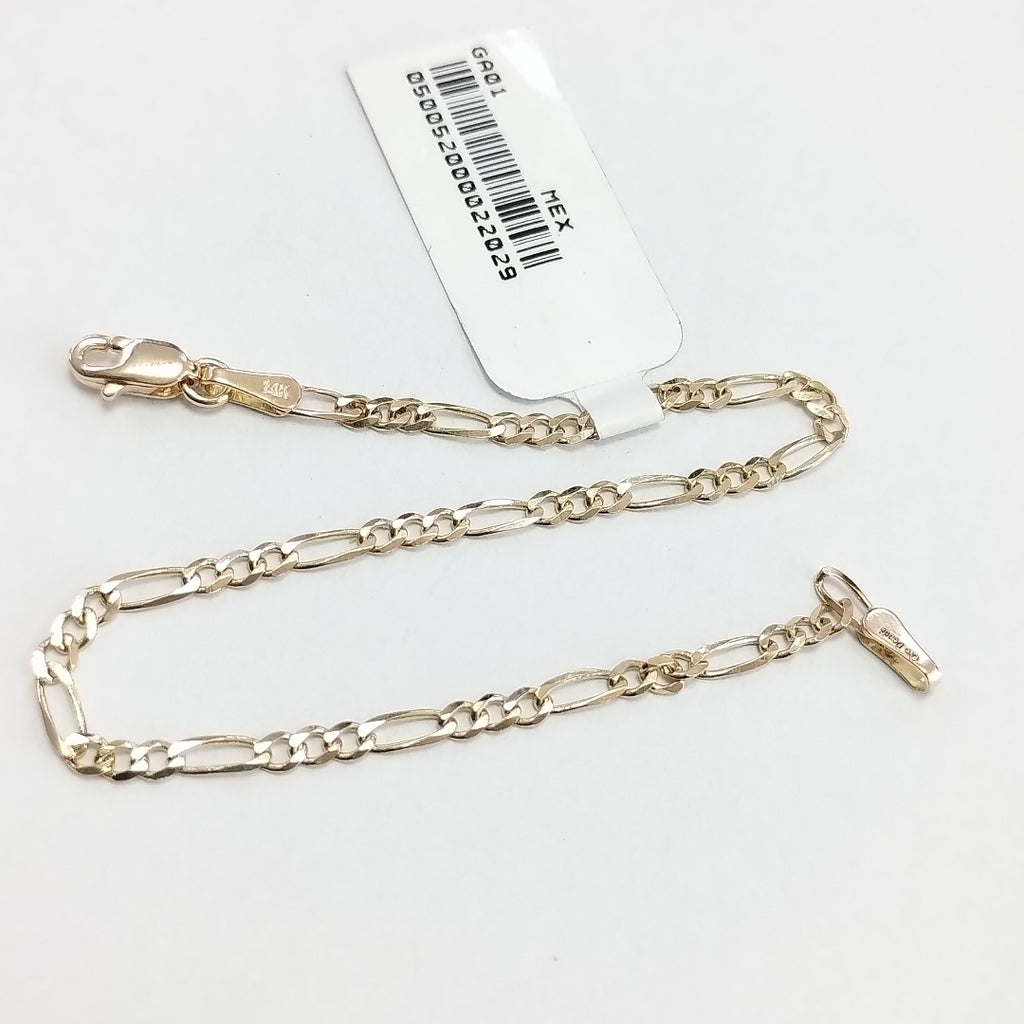 PULSERAS TEJIDO 3X1 ORO 14K 18 CM 1.9 GR (NUEVO)