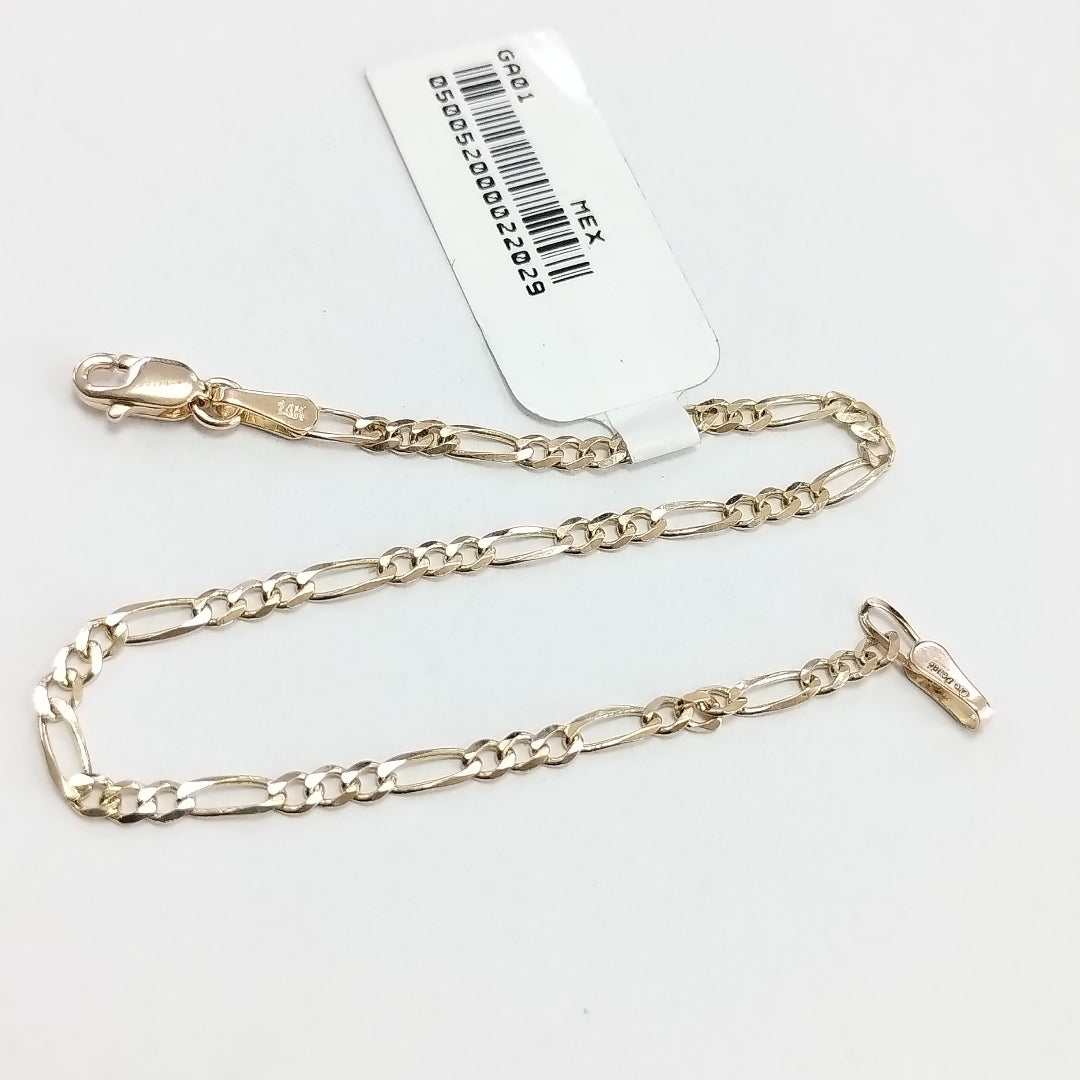 PULSERAS TEJIDO 3X1 ORO 14K 18 CM 1.9 GR (NUEVO)