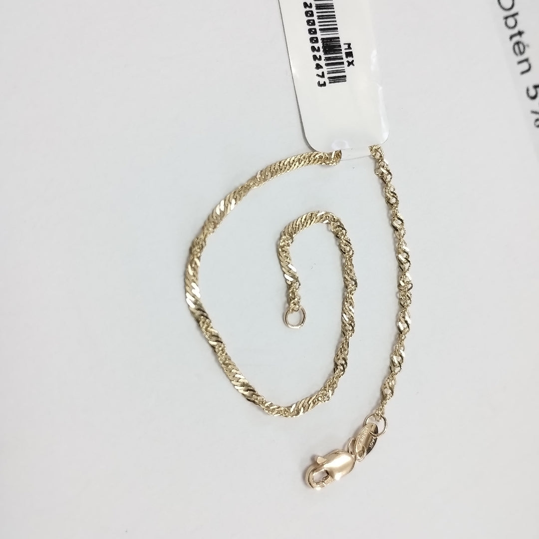 PULSERAS TEJIDO MEDIO TZL ORO 14K 18 CM 1.3 GR (NUEVO)