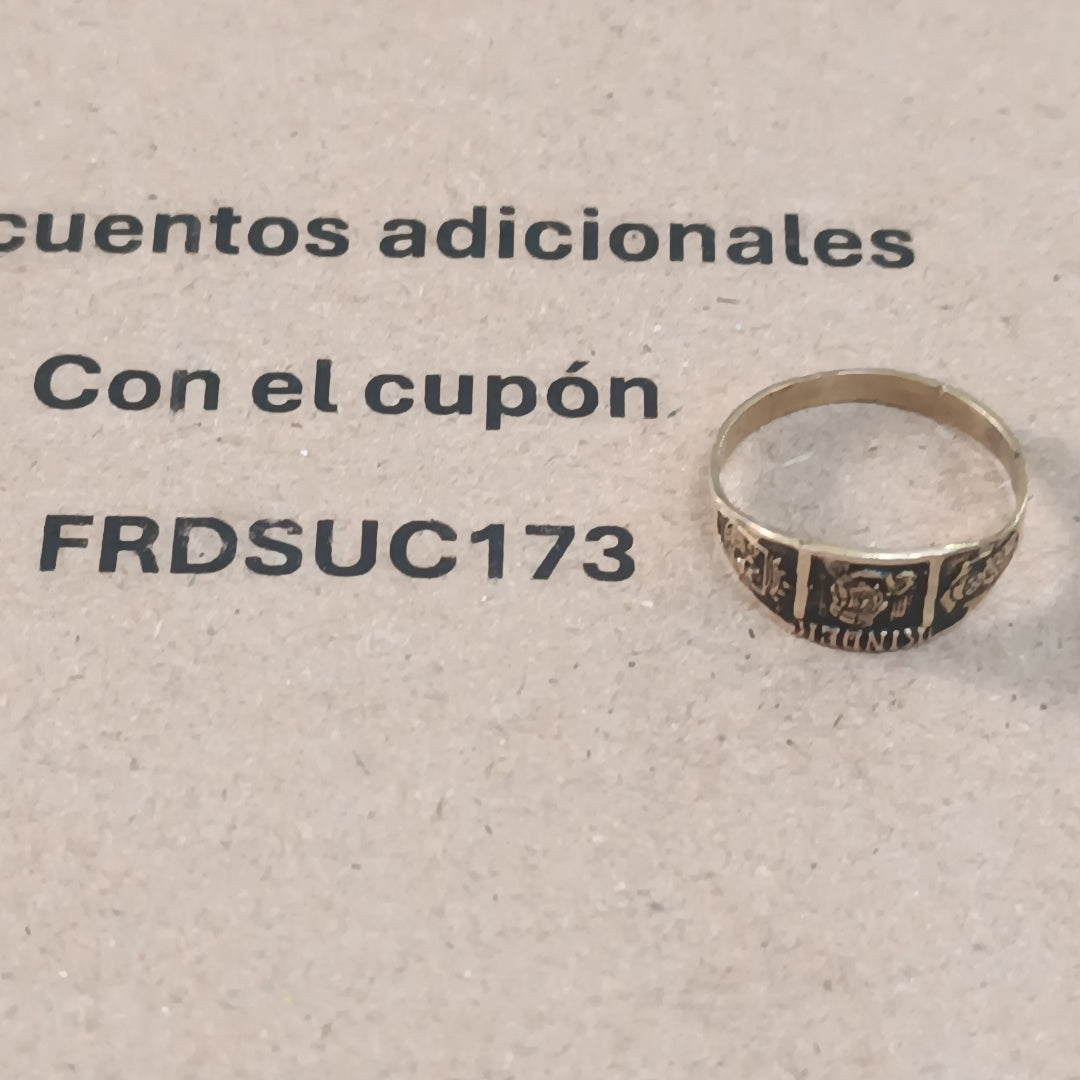 ANILLO DE GRADUACIÓN ORO 8 K 0.8 GRMS (SEMINUEVO)