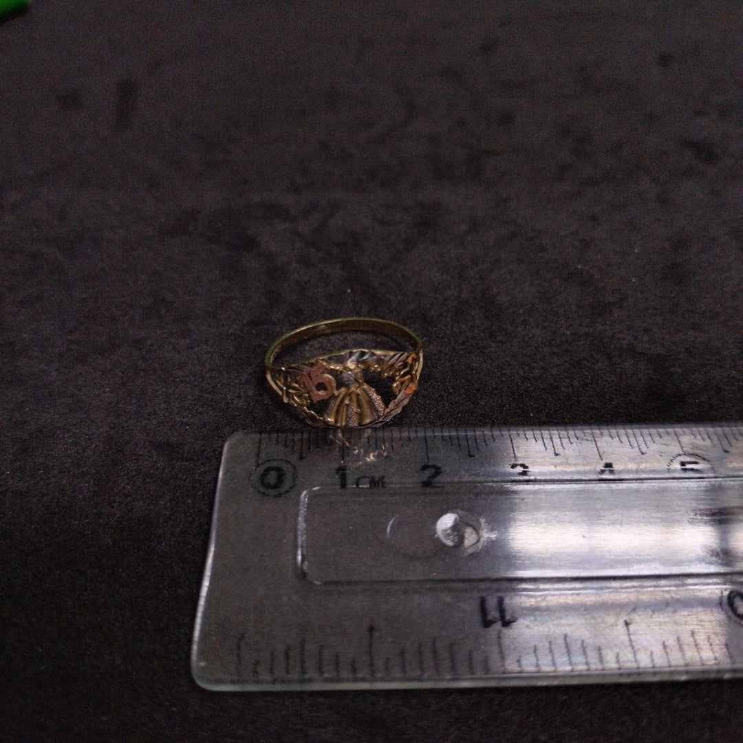 ANILLITO ORO COMBINADO 10 K 1,20 GRMS (SEMINUEVO)