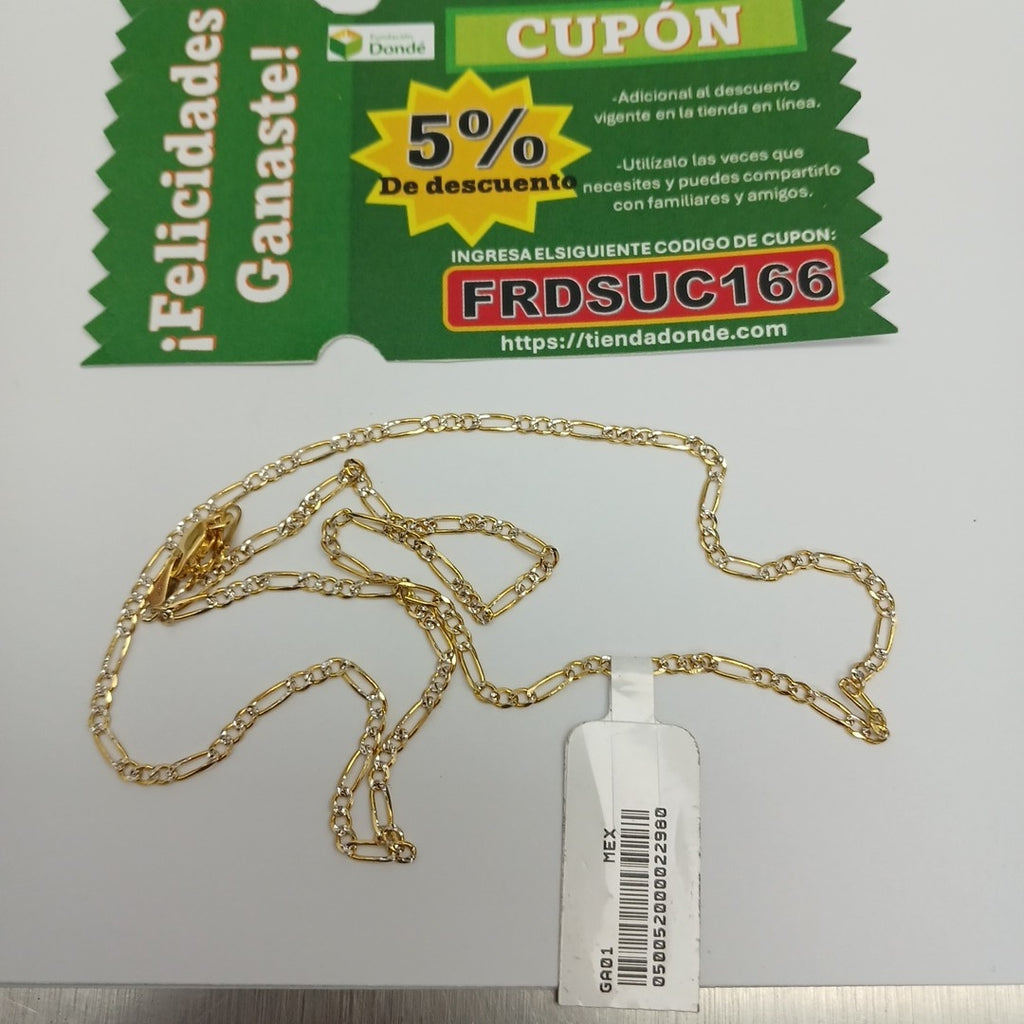 CADENAS TEJIDO 3X1 DIAMANTADA ORO 14K 55 CM 4.4 GR (NUEVO)