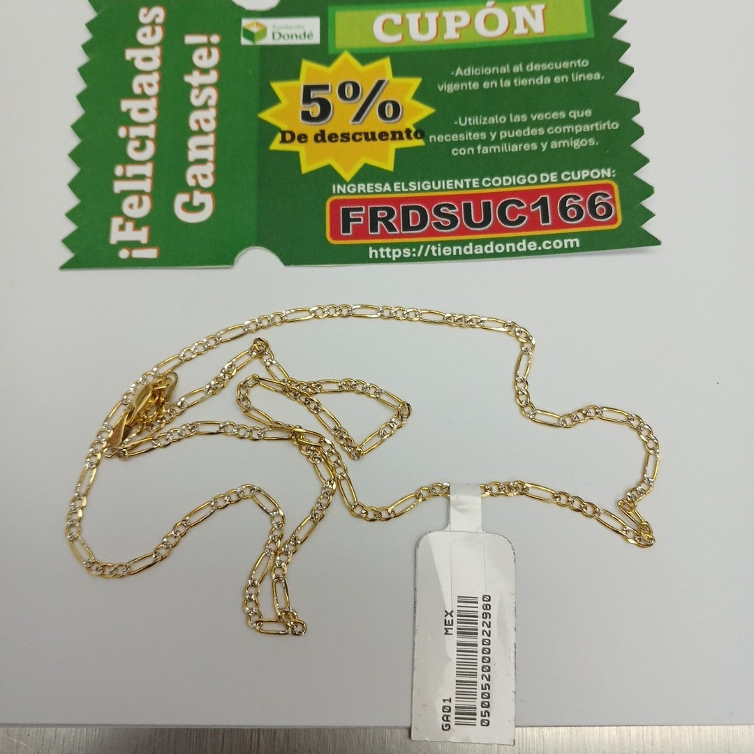 CADENAS TEJIDO 3X1 DIAMANTADA ORO 14K 55 CM 4.4 GR (NUEVO)