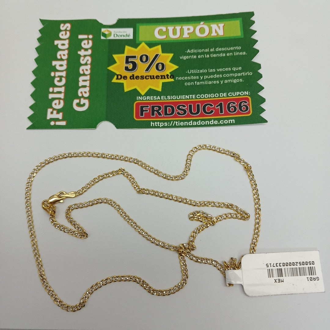 CADENAS BARBADA DIAMANTADA ORO 14K 60 CM 6.2 GR (NUEVO)