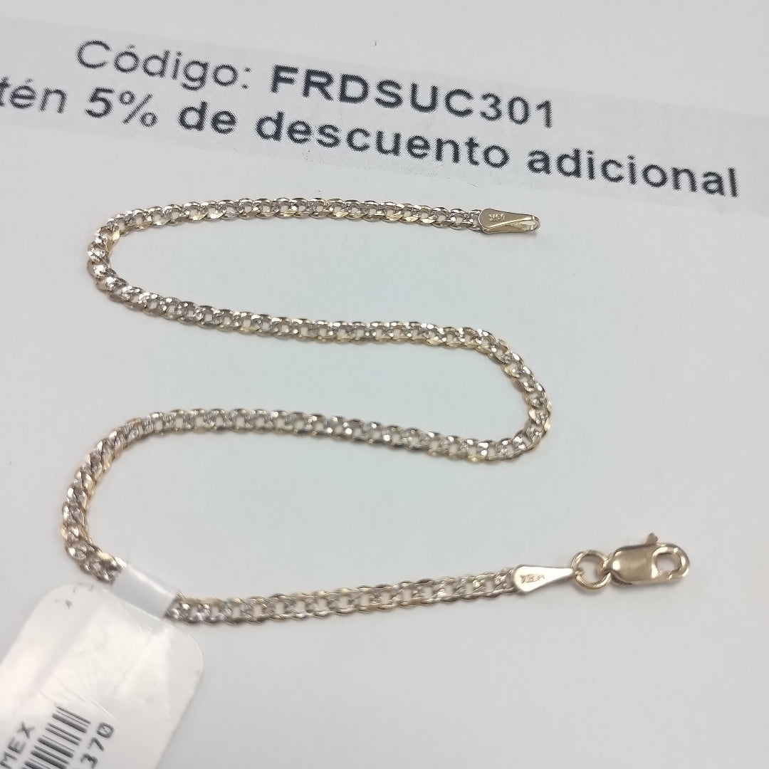 PULSERAS BARBADA DIAMANTADA ORO 14K 18 CM 2.4 GR (NUEVO)