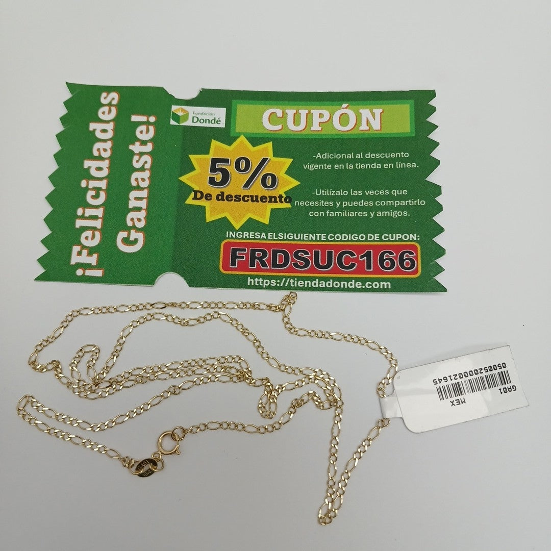 CADENAS TEJIDO ESLABONES ORO 10K 60 CM 2.4 GR (NUEVO)