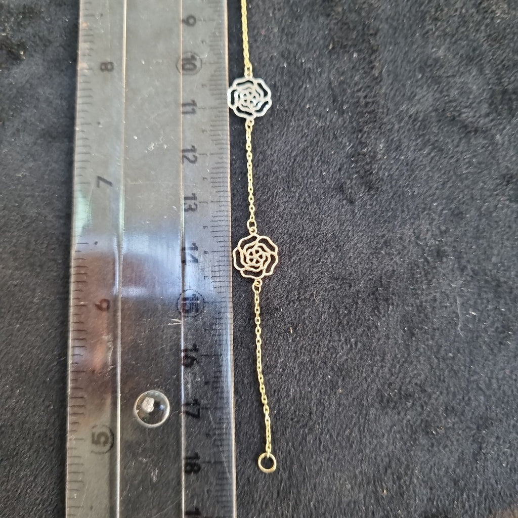 PULSERAS TEJIDO ESPECIAL C/DIJE ORO 10K 18 CM 1.4 GR (NUEVO)