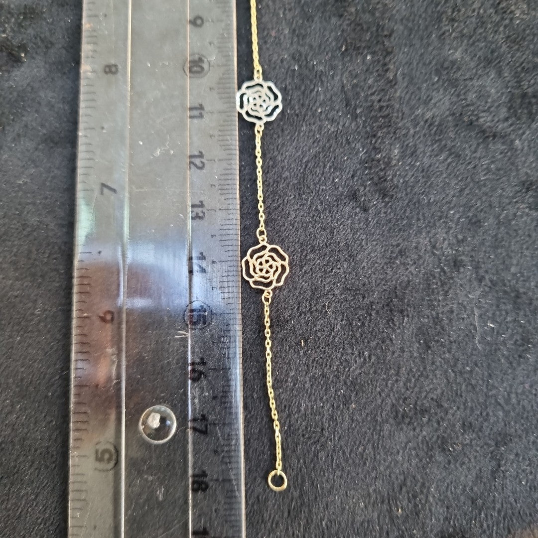 PULSERAS TEJIDO ESPECIAL C/DIJE ORO 10K 18 CM 1.4 GR (NUEVO)