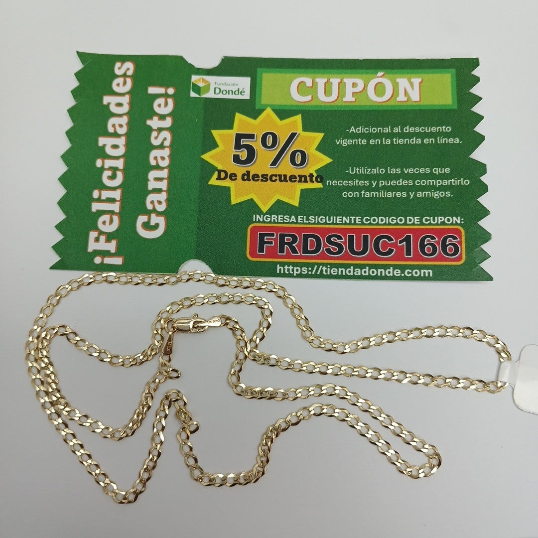 CADENAS TEJIDO BARBADA ORO 14K 60 CM 5.4 GR (NUEVO)