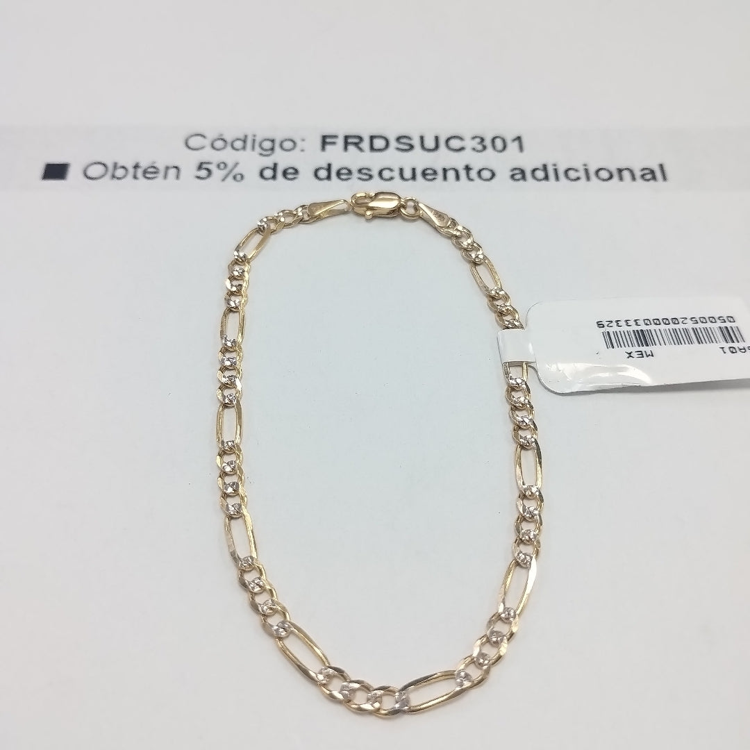 PULSERAS 3X1 DIAMANTADA ORO 14K 18 CM 3 GR (NUEVO)