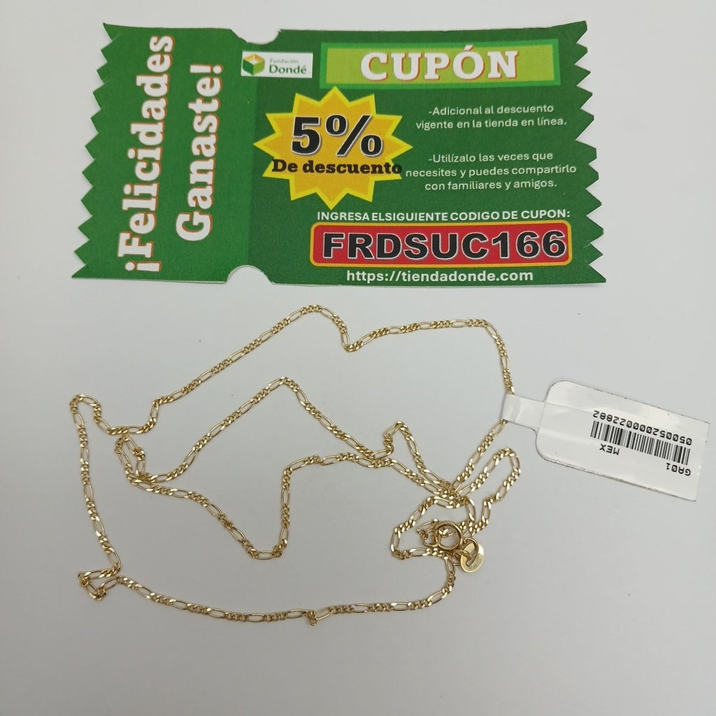 CADENAS TEJIDO 3X1 ORO 14K 55 CM 2.6 GR (NUEVO)