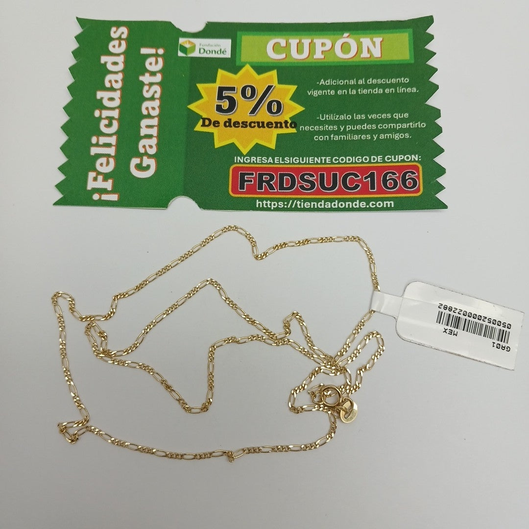 CADENAS TEJIDO 3X1 ORO 14K 55 CM 2.6 GR (NUEVO)