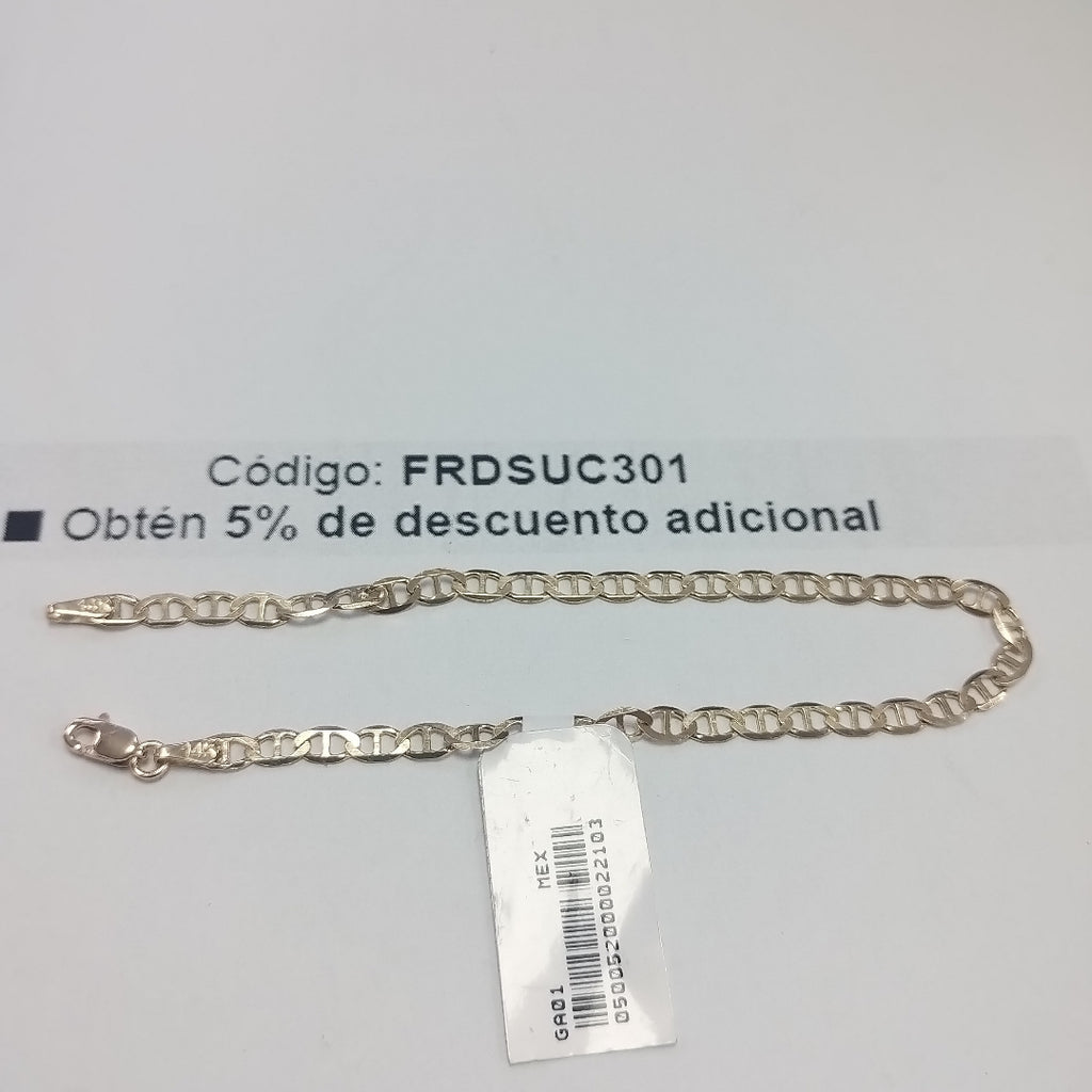 PULSERAS TEJIDO MARINERA ORO 14K 21 CM 3.5 GR (NUEVO)