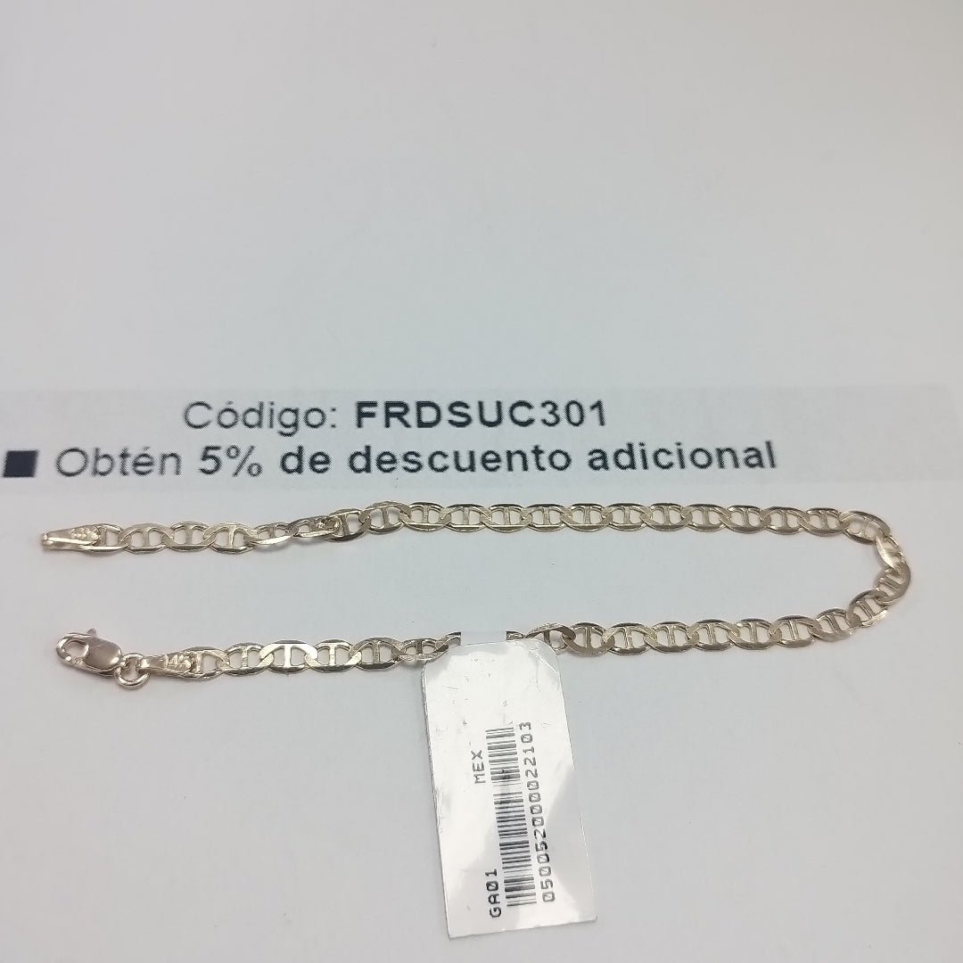 PULSERAS TEJIDO MARINERA ORO 14K 21 CM 3.5 GR (NUEVO)