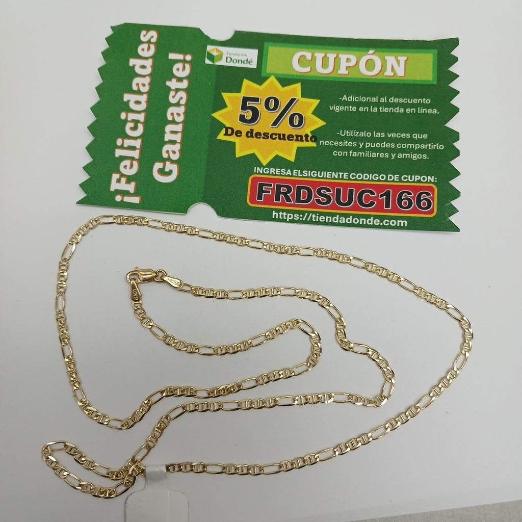 CADENAS TEJIDO FIGARO GUCHI ORO 10K 60 CM 5.4 GR (NUEVO)
