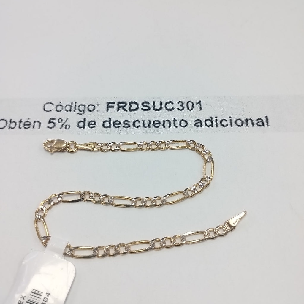 PULSERAS 3X1 DIAMANTADA ORO 14K 18 CM 3 GR (NUEVO)