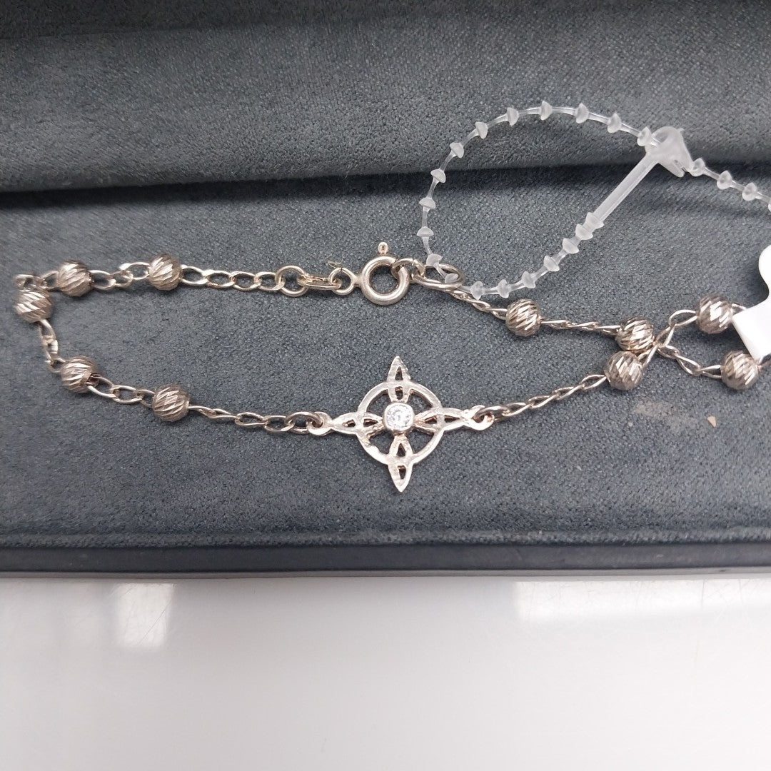 PULSERA TEJIDO ESPECIAL PLATA .925 18 CM 2.9 GR (NUEVO)