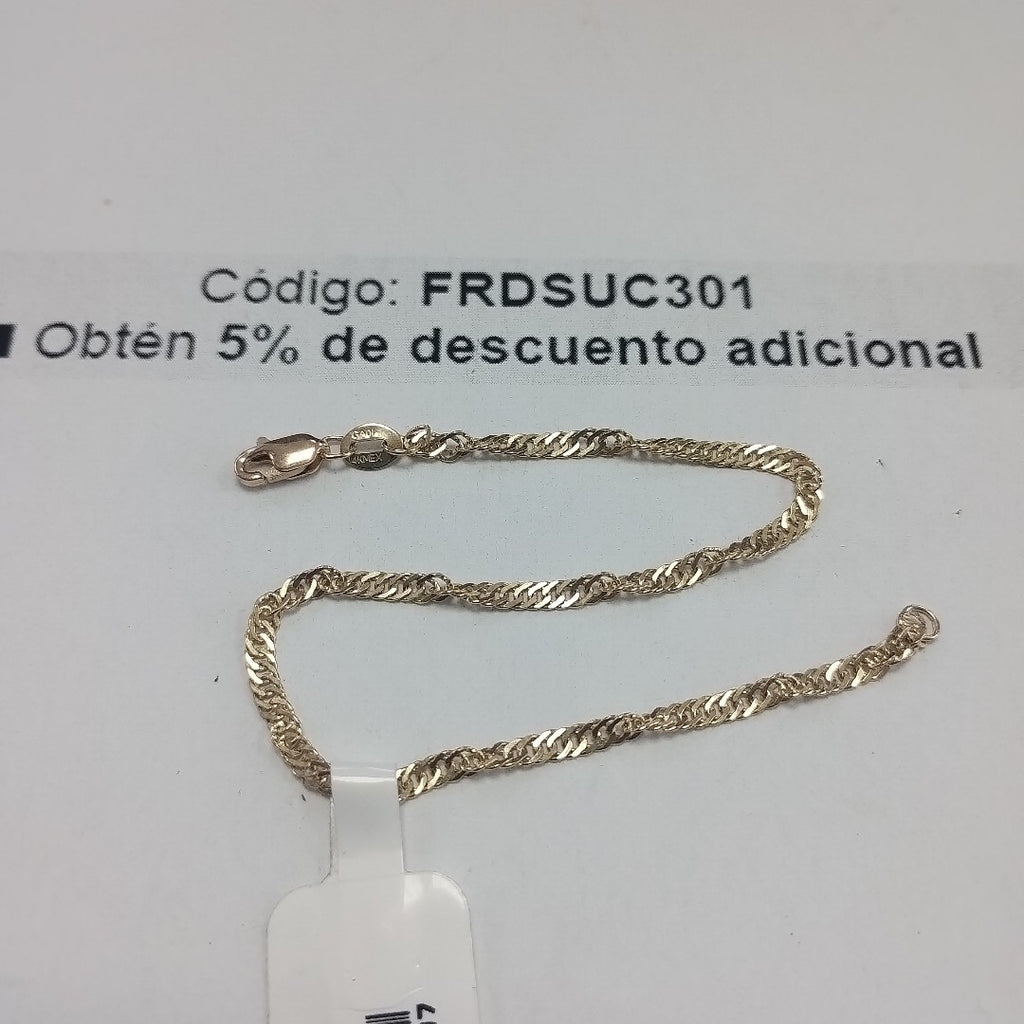 PULSERAS TEJIDO MEDIO TZL ORO 14K 18 CM 1.9 GR (NUEVO)