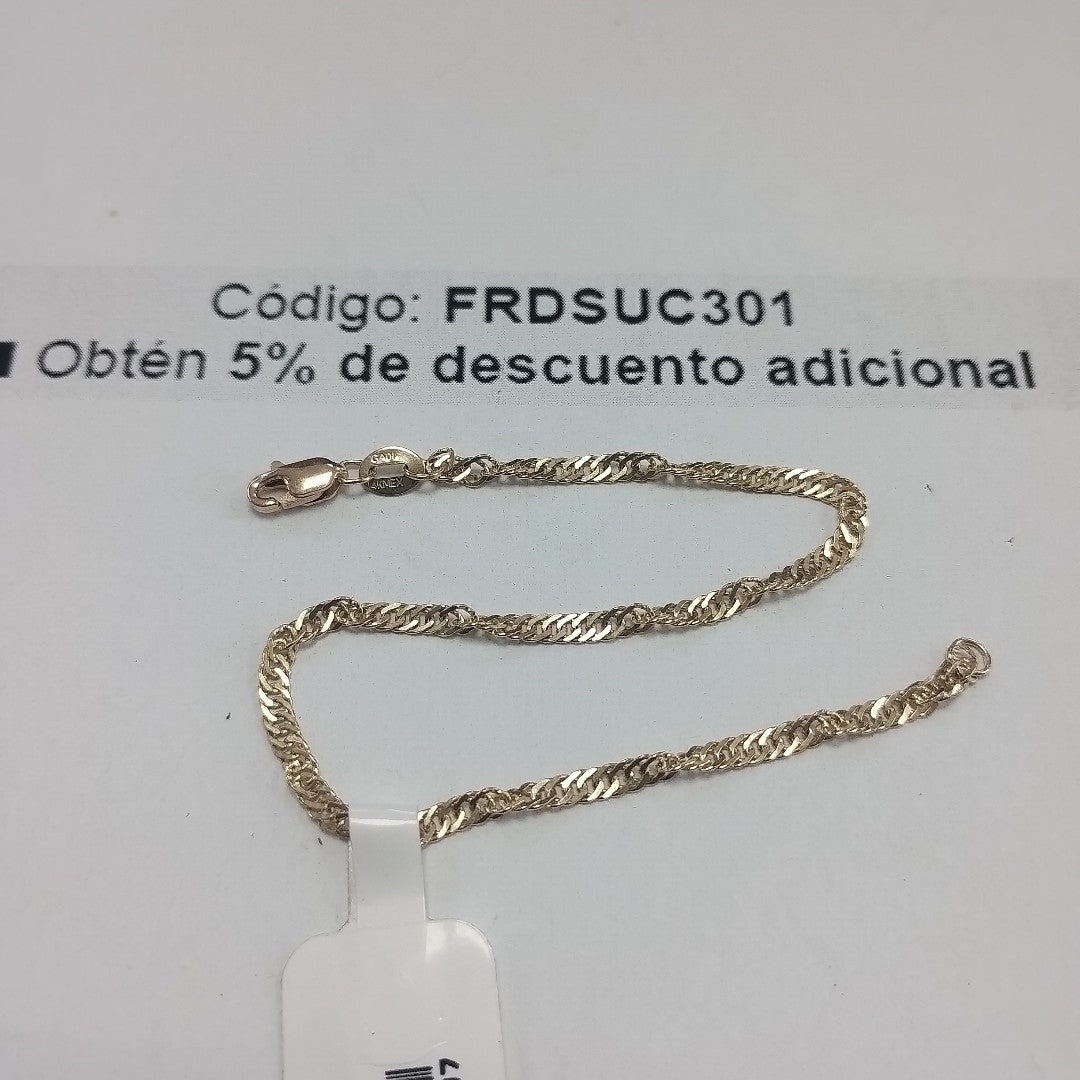 PULSERAS TEJIDO MEDIO TZL ORO 14K 18 CM 1.9 GR (NUEVO)