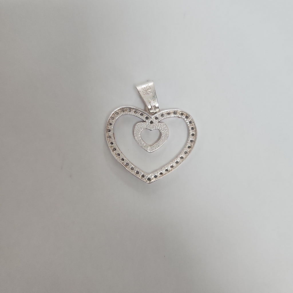 DIJE CORAZON C/CIRCONIAS PLATA .925 2.7 GR (NUEVO)