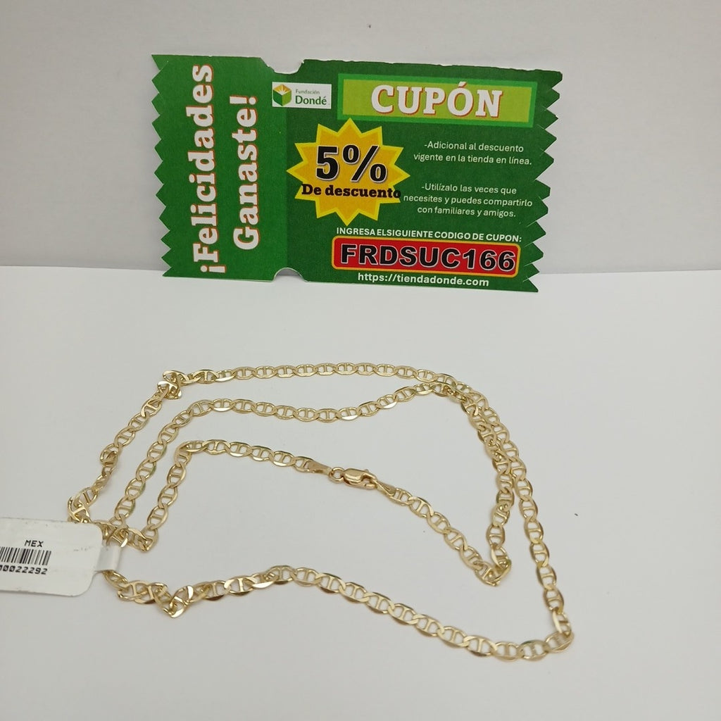 CADENAS TEJIDO MARINERA ORO 14K 60 CM 8.8 GR (NUEVO)
