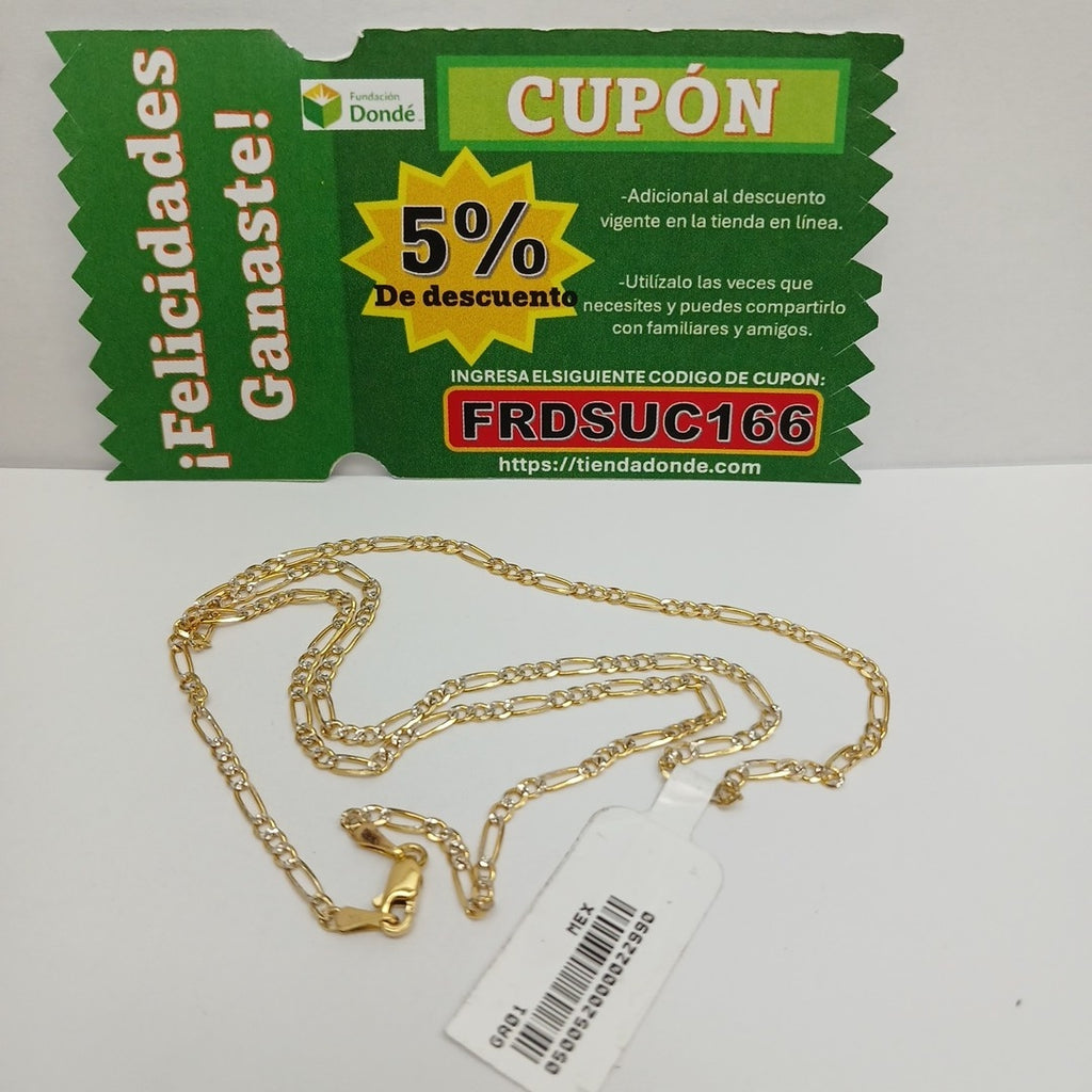 CADENAS TEJIDO 3X1 DIAMANTADA ORO 14K 55 CM 4.5 GR (NUEVO)