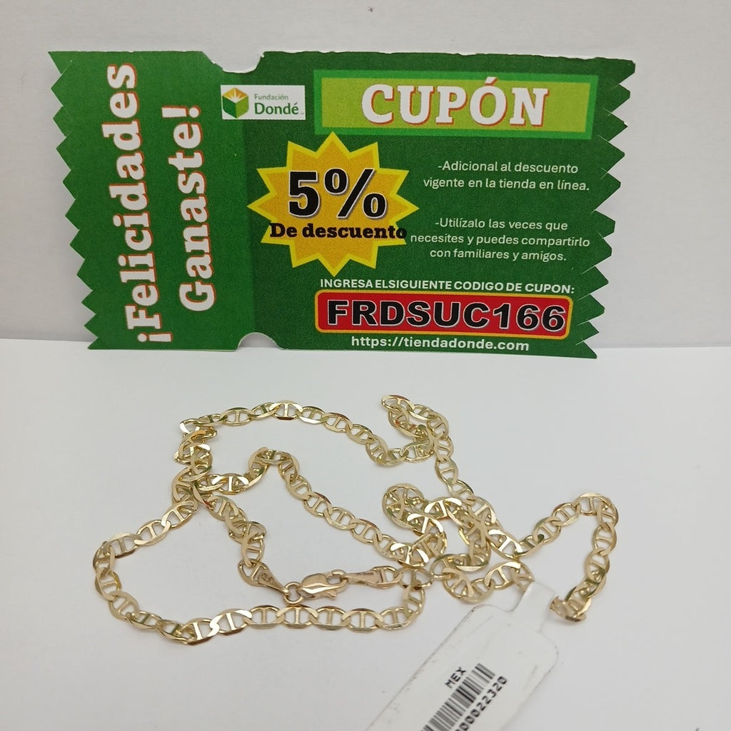 CADENAS TEJIDO MARINERA ORO 14K 50 CM 7.4 GR (NUEVO)