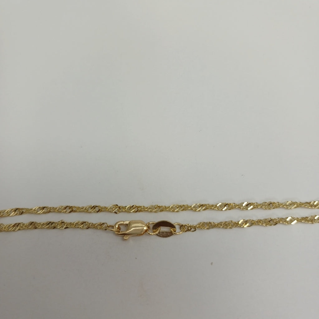 CADENAS TEJIDO MEDIO TZL ORO 14K 55 CM 3.1 GR (NUEVO)