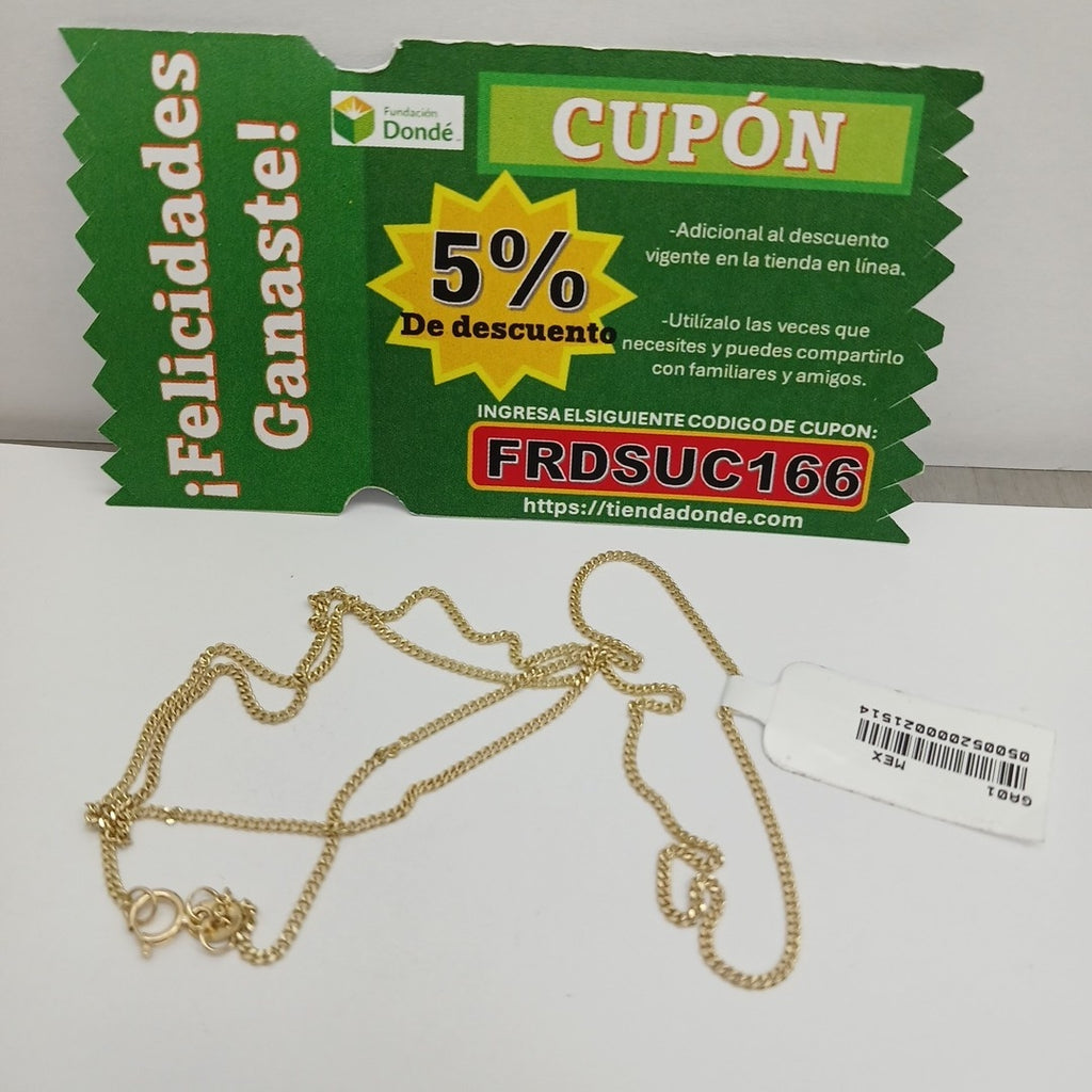 CADENAS TEJIDO BARBADA ORO 10K 55 CM 3 GR (NUEVO)