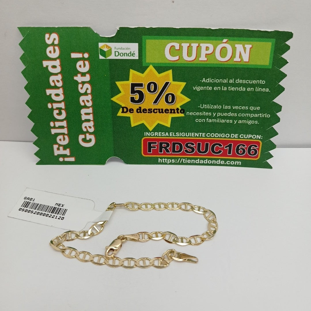 PULSERAS TEJIDO MARINERA ORO 14K 18 CM 2.8 GR (NUEVO)