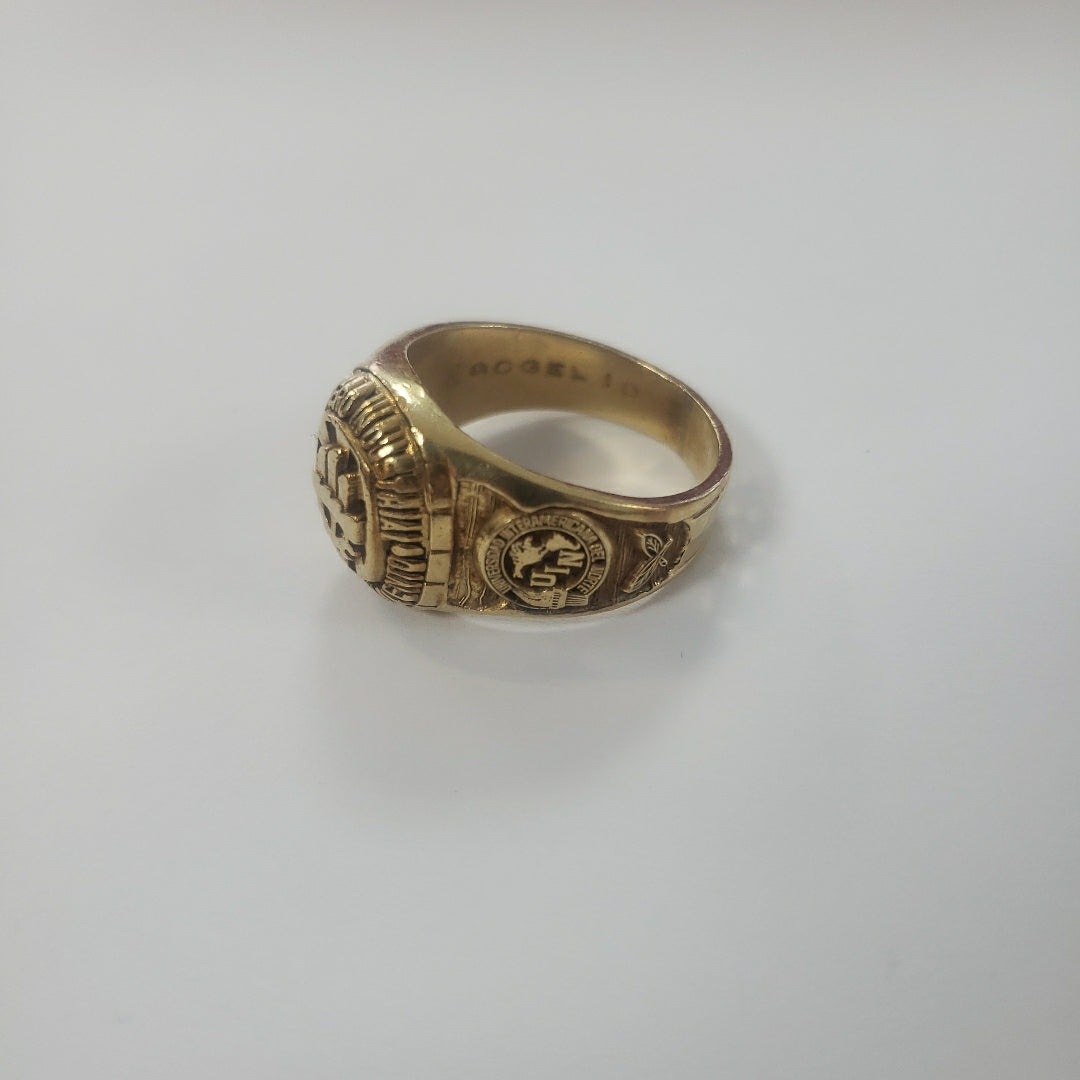 ANILLO DE GRADUACIÓN ORO 10 K 11.3 GRMS (SEMINUEVO)