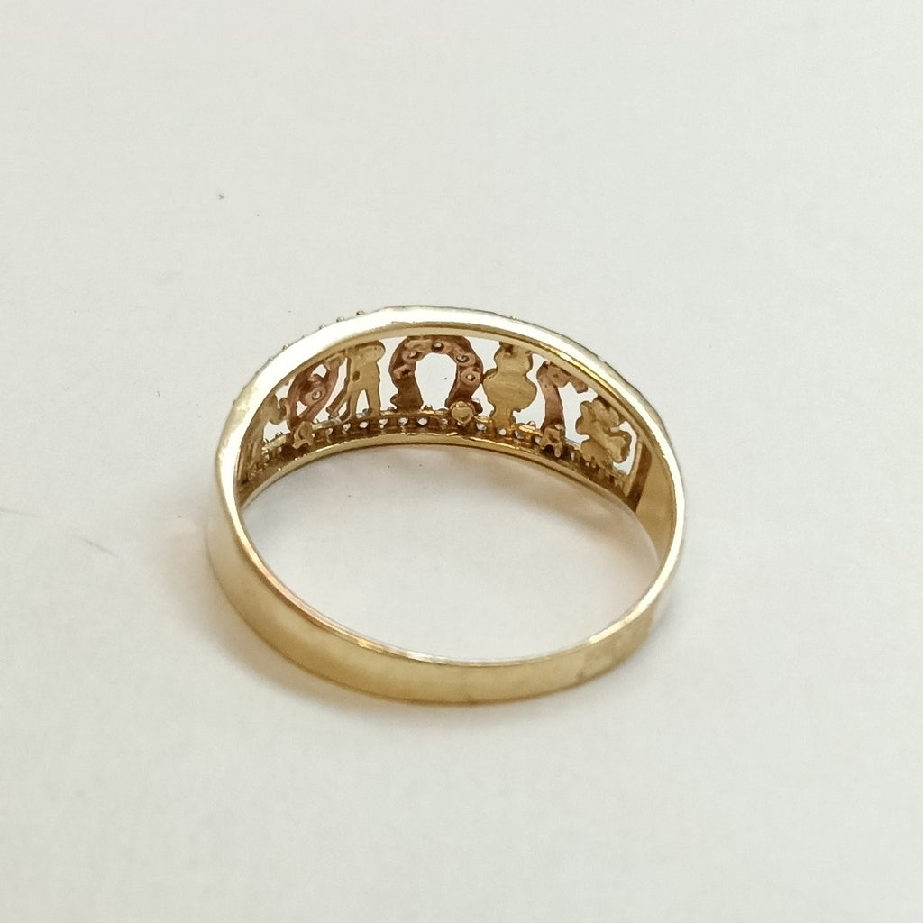 ARGOLLA DE LA SUERTE ORO COMBINADO 14 K 3.2 GRMS (SEMINUEVO)