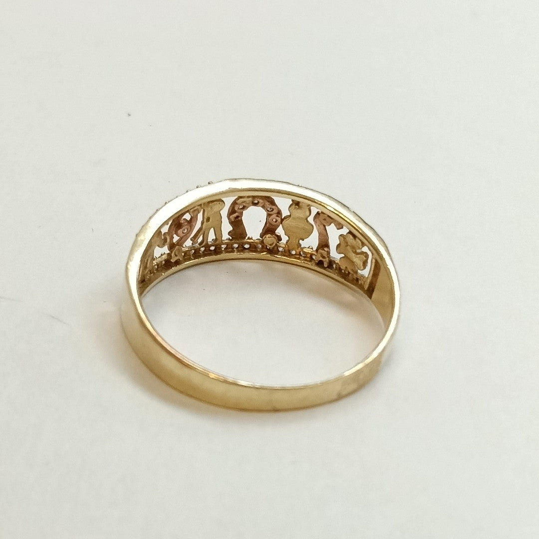 ARGOLLA DE LA SUERTE ORO COMBINADO 14 K 3.2 GRMS (SEMINUEVO)