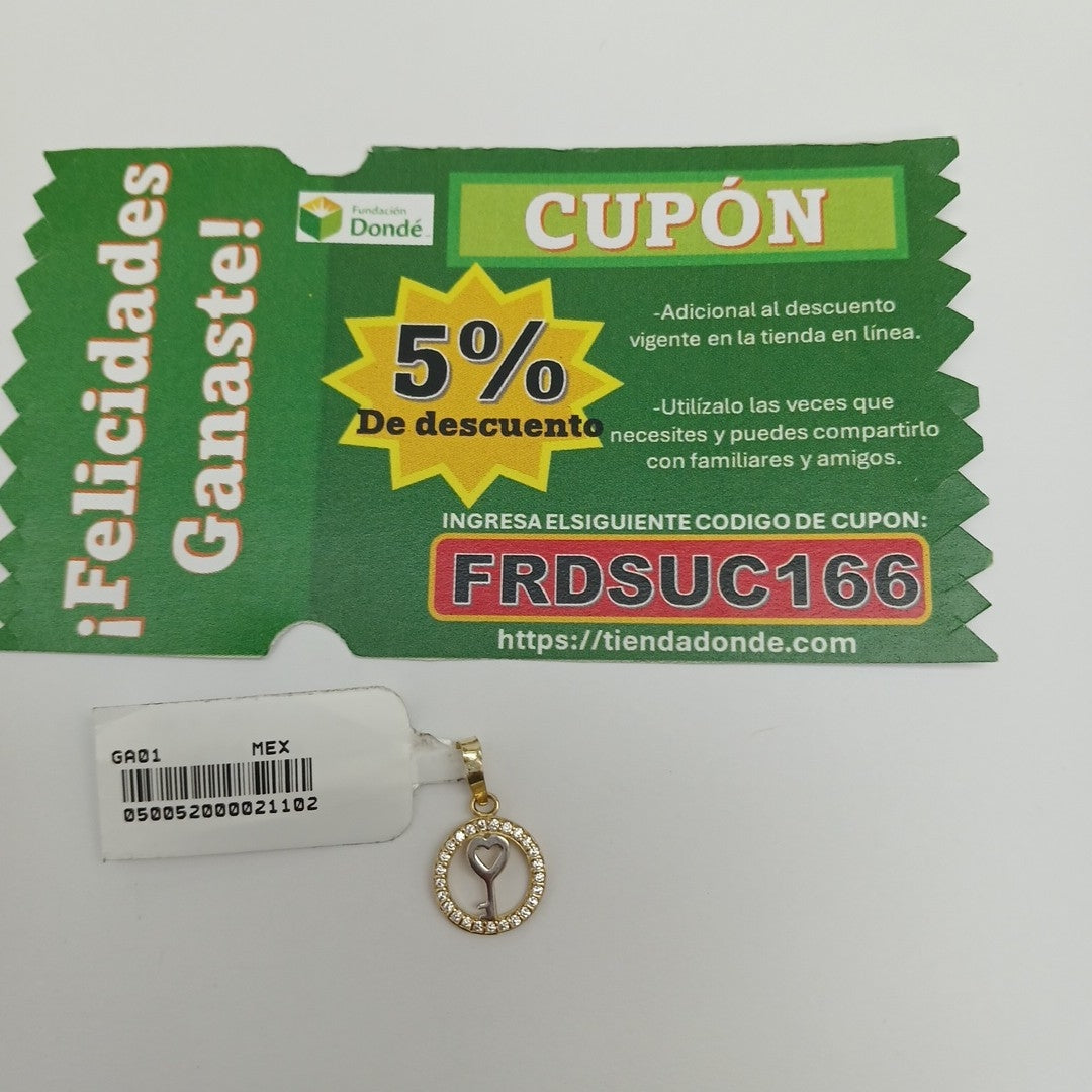 DIJES LLAVE C/CIRCONIAS ORO 10K 0.6 GR (NUEVO)