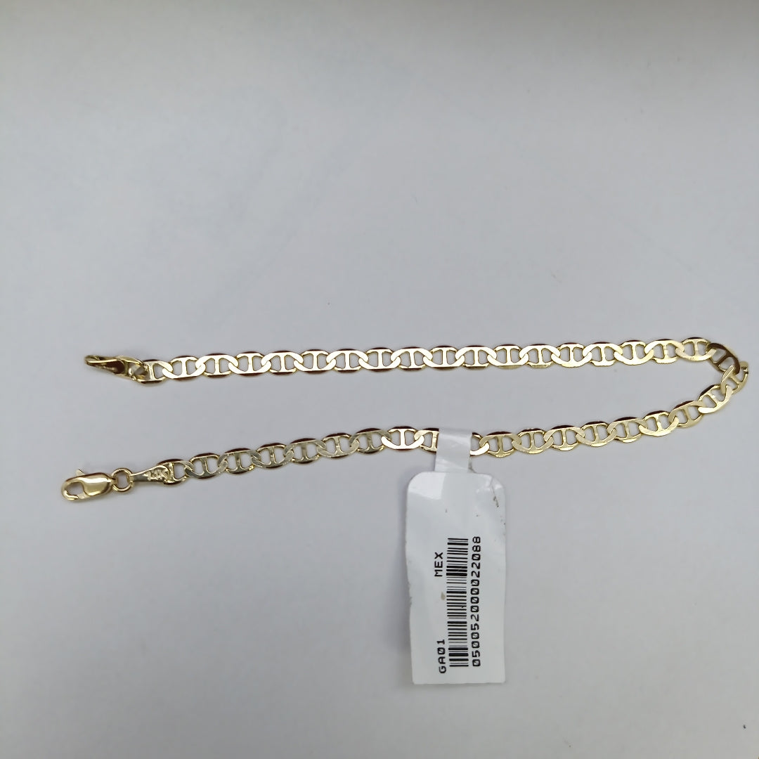 PULSERAS TEJIDO MARINERA ORO 14K 21 CM 3.4 GR (NUEVO)