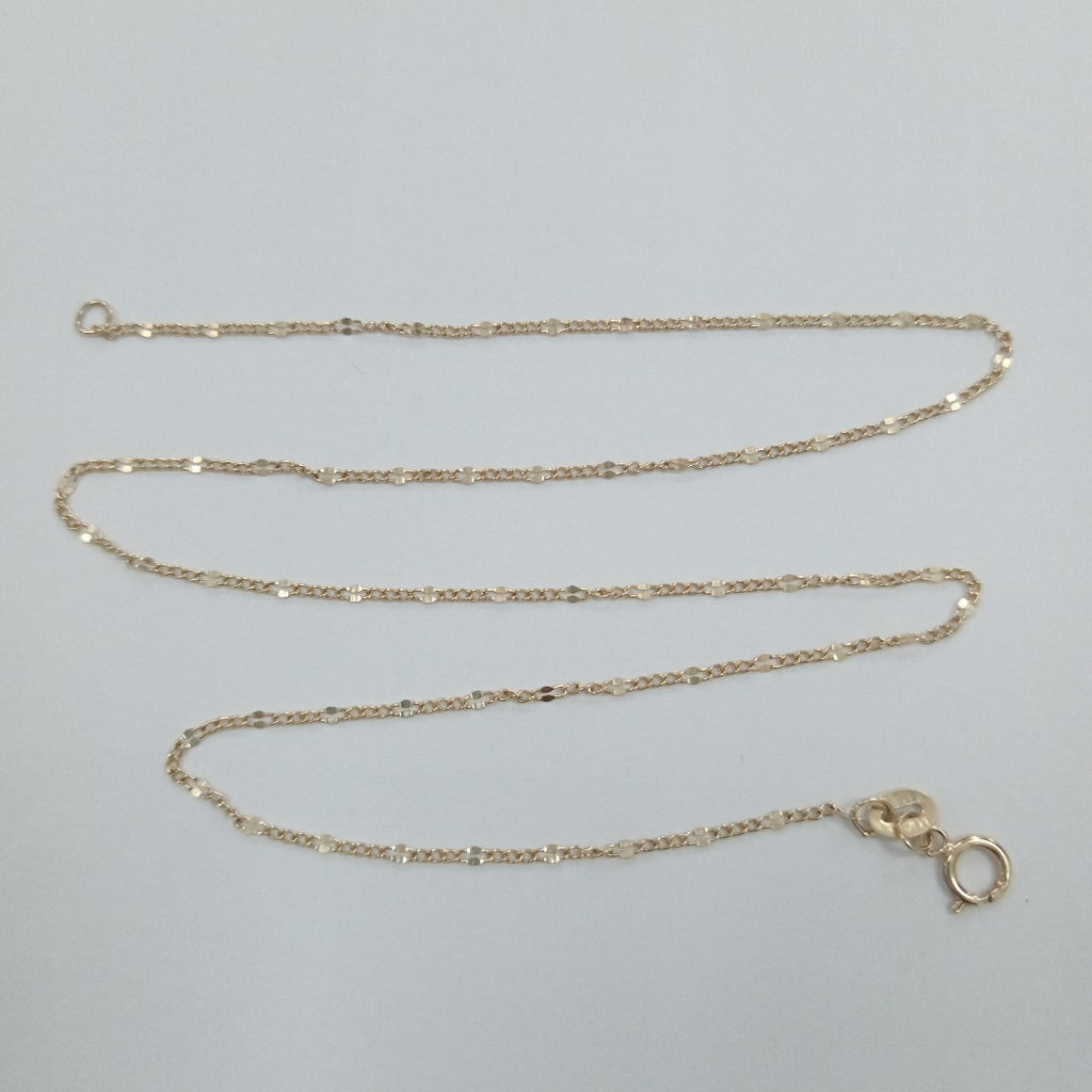CADENAS TEJIDO FIGARO ORO 10K 40 A 45 CM 1.1 GR (NUEVO)