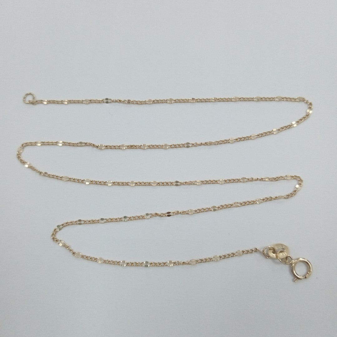CADENAS TEJIDO FIGARO ORO 10K 40 A 45 CM 1.1 GR (NUEVO)