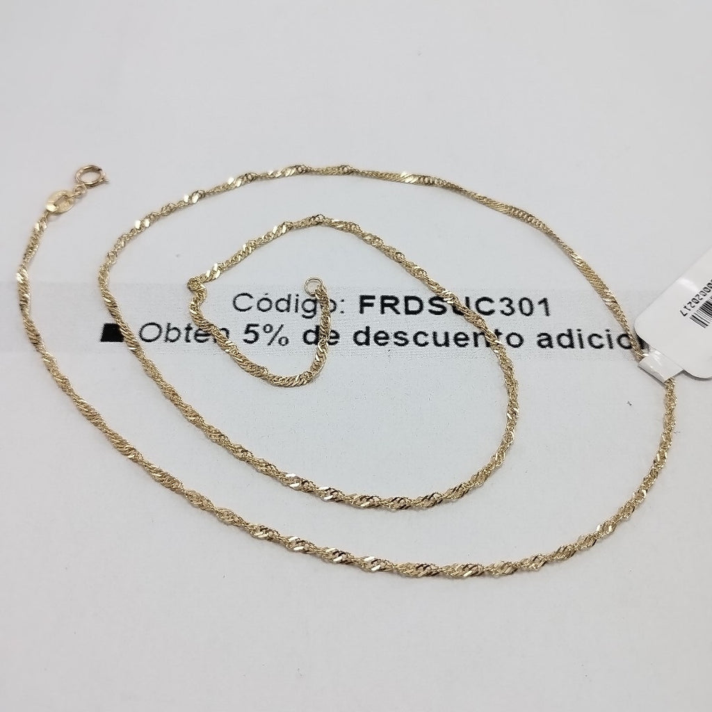 CADENAS TEJIDO MEDIO TORZAL ORO 10K 55 CM 2.5 GR (NUEVO)