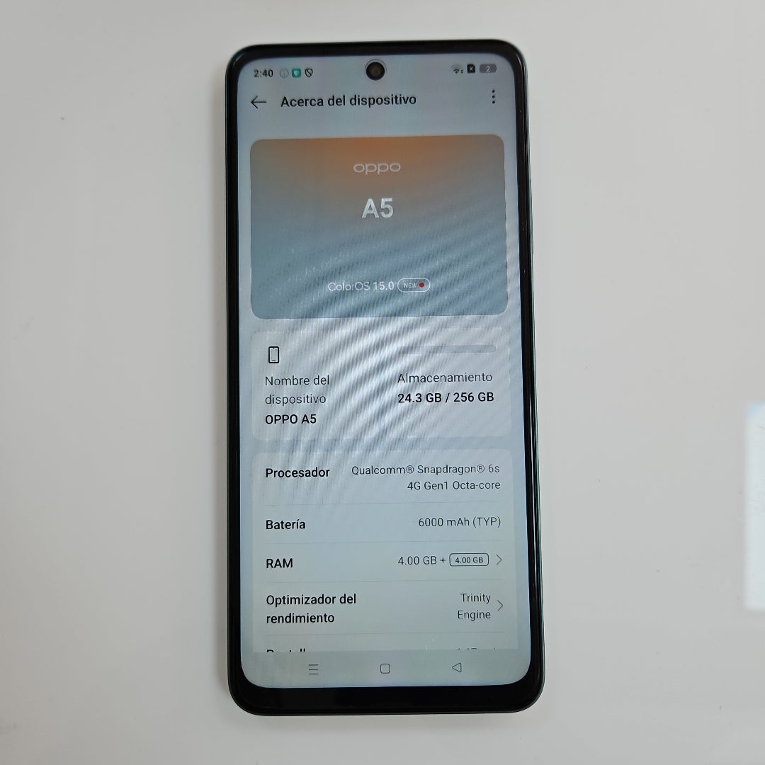 CELULAR OPPO A5 CPH2727 (2025) 256 GB 4 GB RAM (SEMINUEVO)