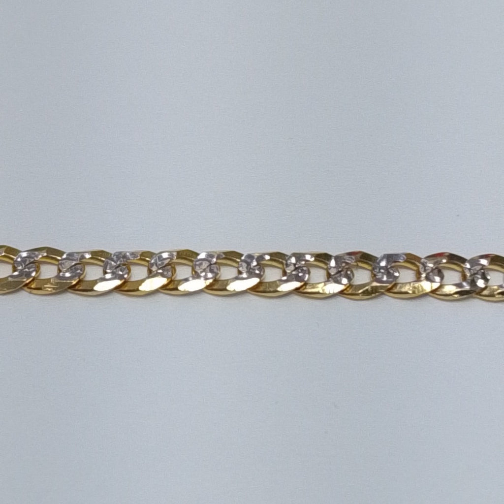 PULSERAS TEJIDO BARBADA DIAMANTADA ORO 14K 18 CM 3 GR (NUEVO)