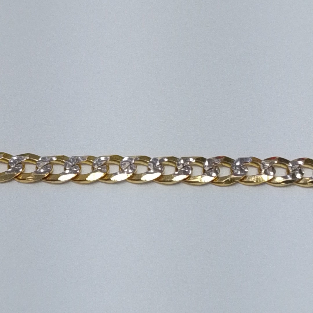 PULSERAS TEJIDO BARBADA DIAMANTADA ORO 14K 18 CM 3 GR (NUEVO)