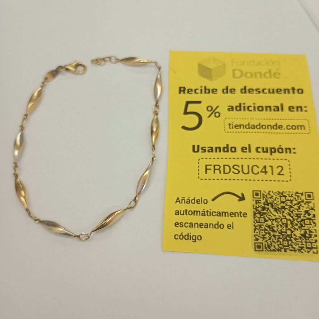 PULSERA ORO COMBINADO 10 K 2.3 GRMS (SEMINUEVO)