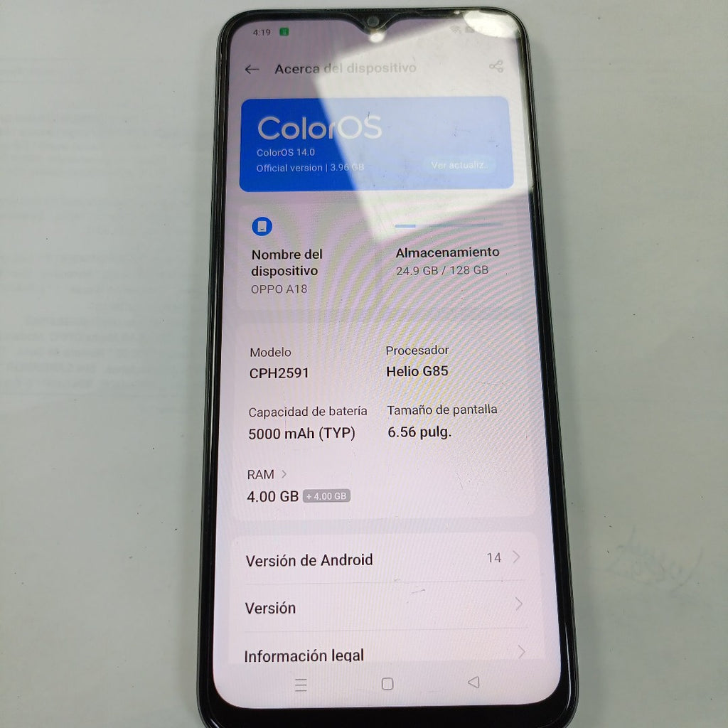 CELULAR OPPO A18 CPH2591 128 GB 4 GB RAM