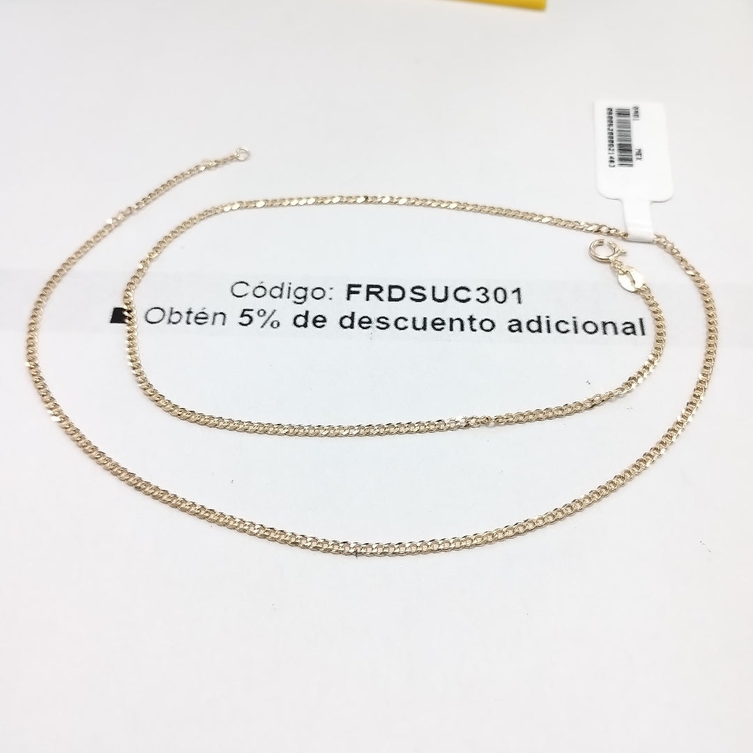CADENAS TEJIDO BARBADA ORO 10K 50 CM 3.5 GR (NUEVO)