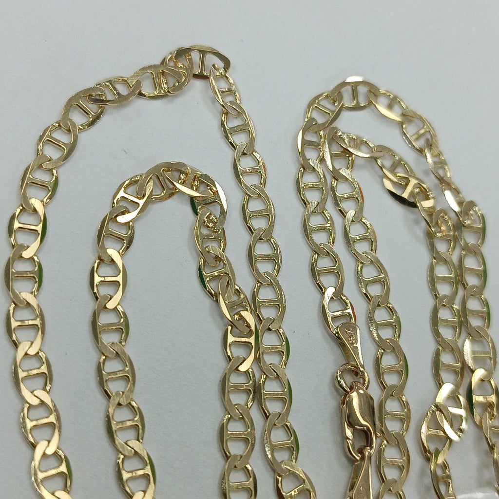 CADENAS TEJIDO MARINERA ORO 14K 50 CM 7.8 GR (NUEVO)