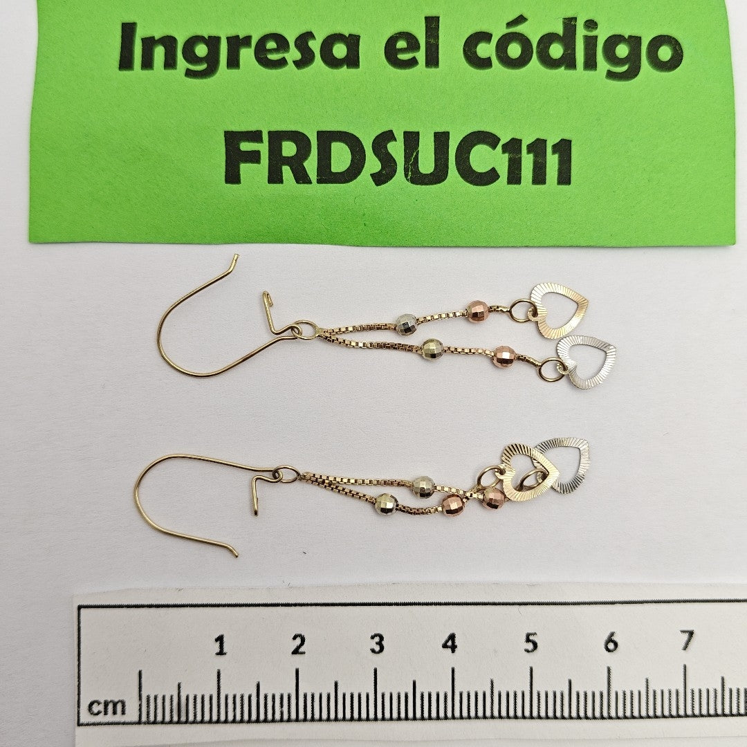 ARETES PAR ORO COMBINADO 10 K 1,60 GRMS (SEMINUEVO)